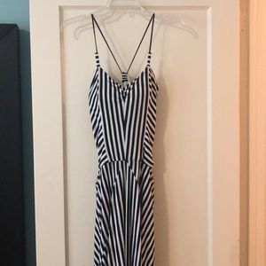 Navy and white striped sundress by Joseph Ribkoff